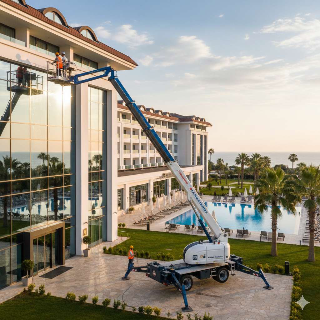 Antalya Otel Bakımlarında Sepetli Vinç Kullanımının Avantajları
